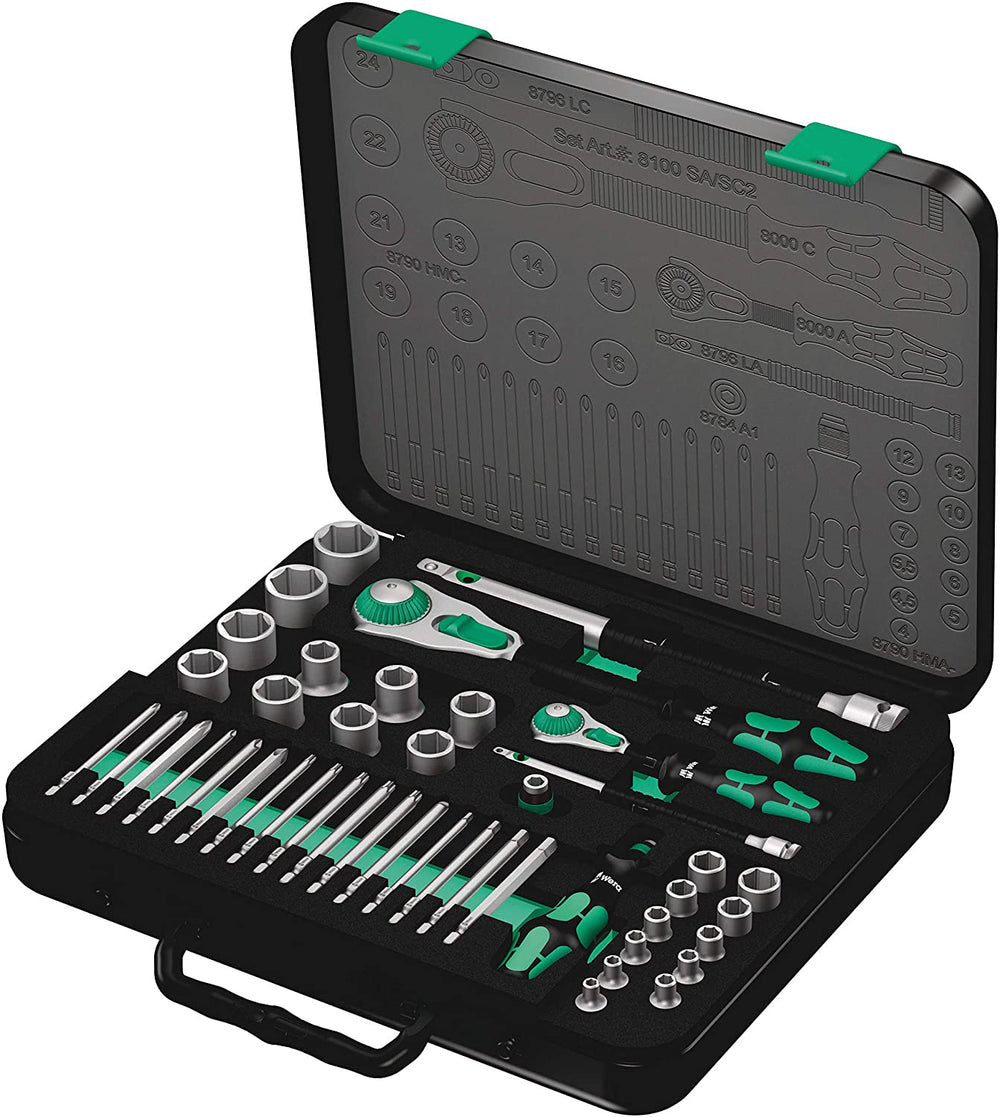 Zyklop 1/2" and 1/4" SA/SC Ratchet Set (Piece of 43)