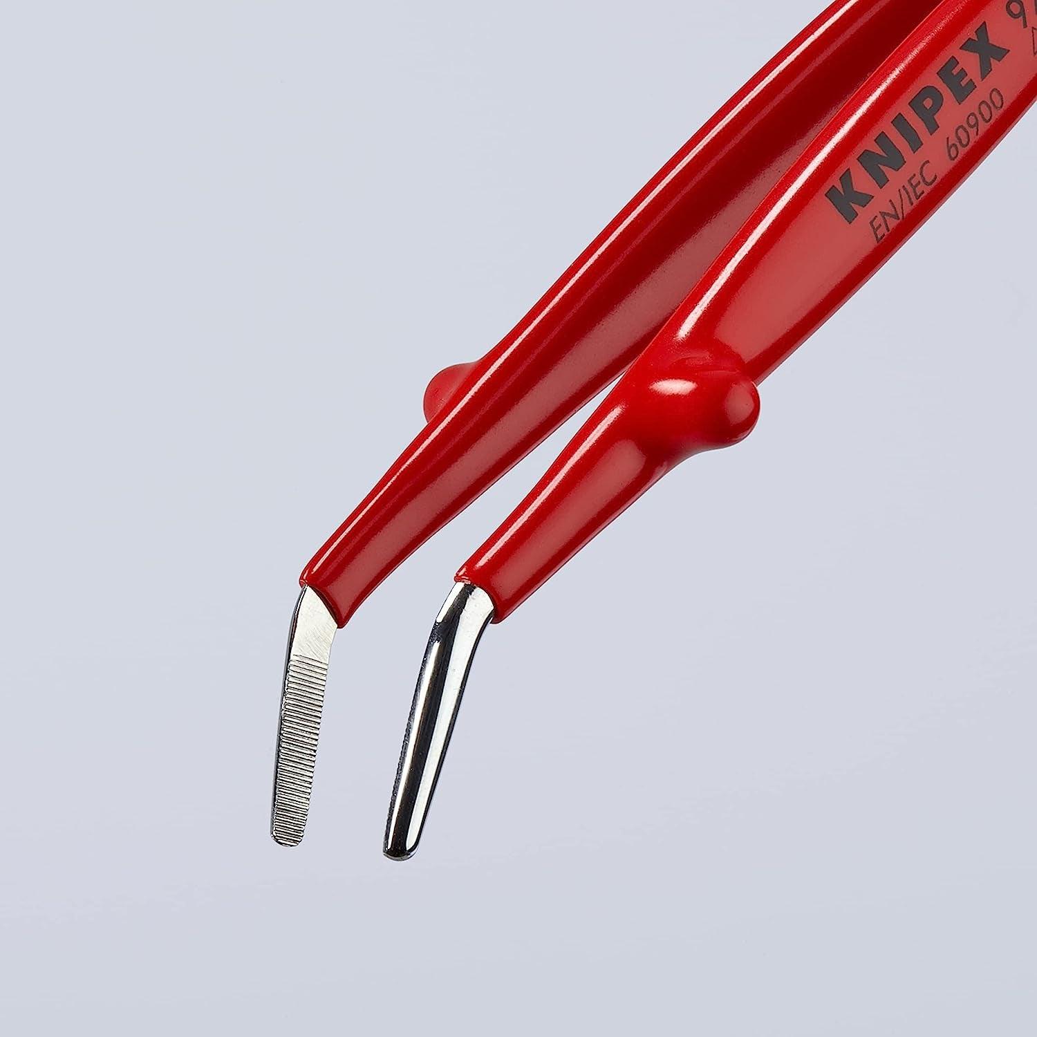 5 1/2" Stainless Steel Gripping-30°Angled Tweezers-1000V Insulated - First Choice Electric