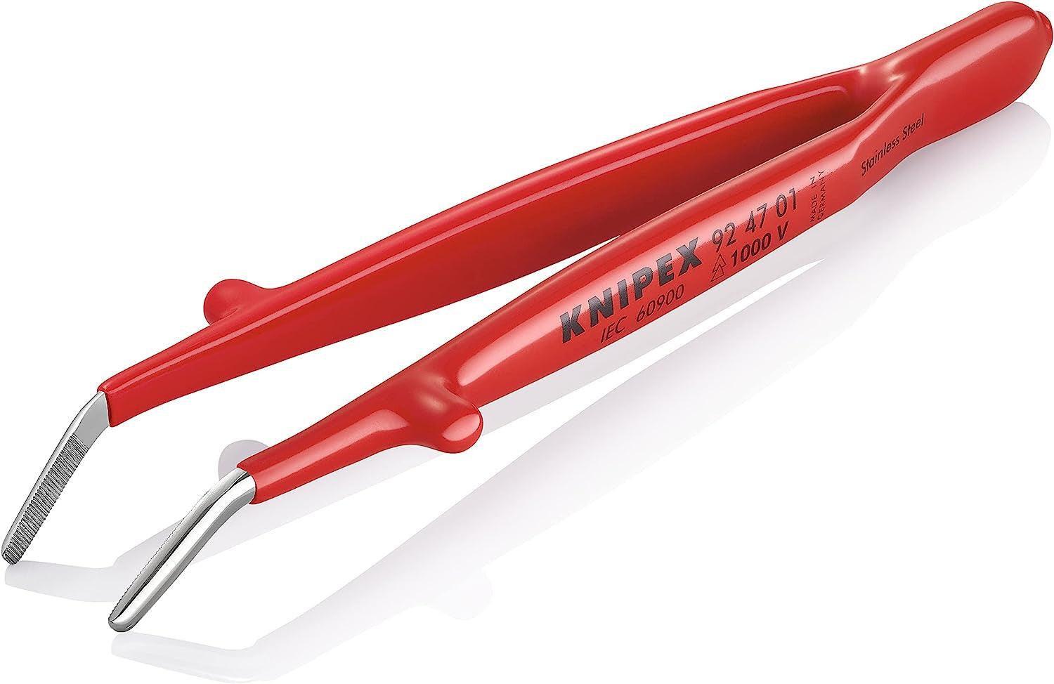 5 1/2" Stainless Steel Gripping-30°Angled Tweezers-1000V Insulated - First Choice Electric