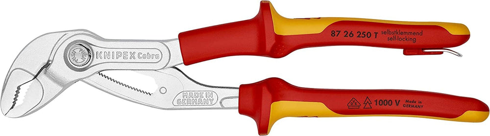10'' Cobra High-Tech Water Pump Pliers-1000V Insulated-Tethered Attachment - First Choice Electric