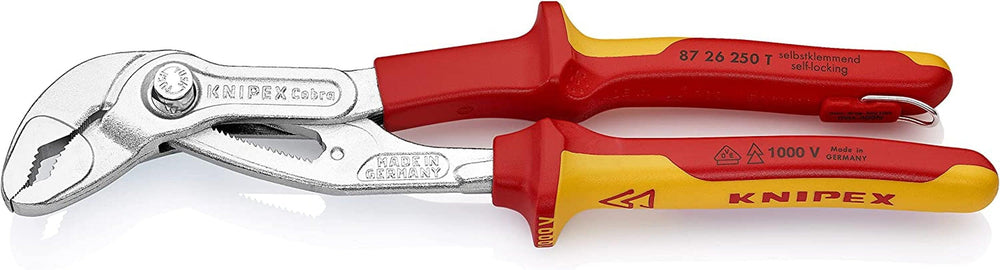10'' Cobra High-Tech Water Pump Pliers-1000V Insulated-Tethered Attachment - First Choice Electric