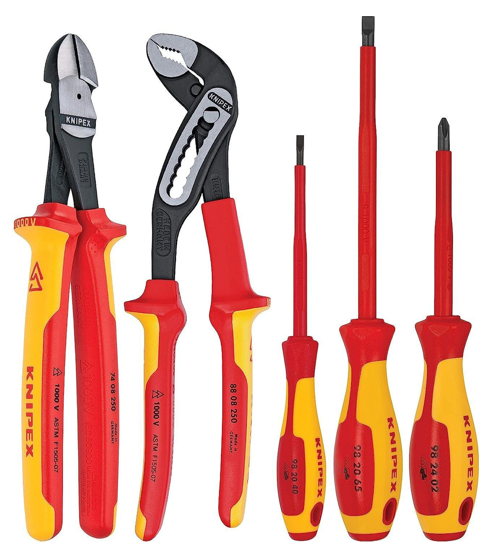 5 Pc Automotive Pliers and Screwdriver Tool Set- 1000V Insulated - First Choice Electric