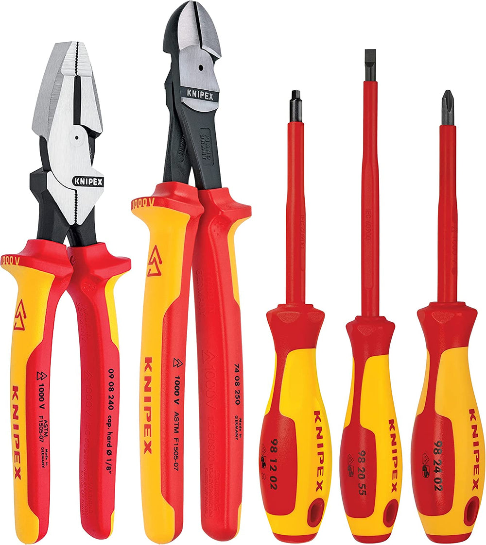 5 Pc Pliers and Screwdriver Tool Set-1000V Insulated - First Choice Electric