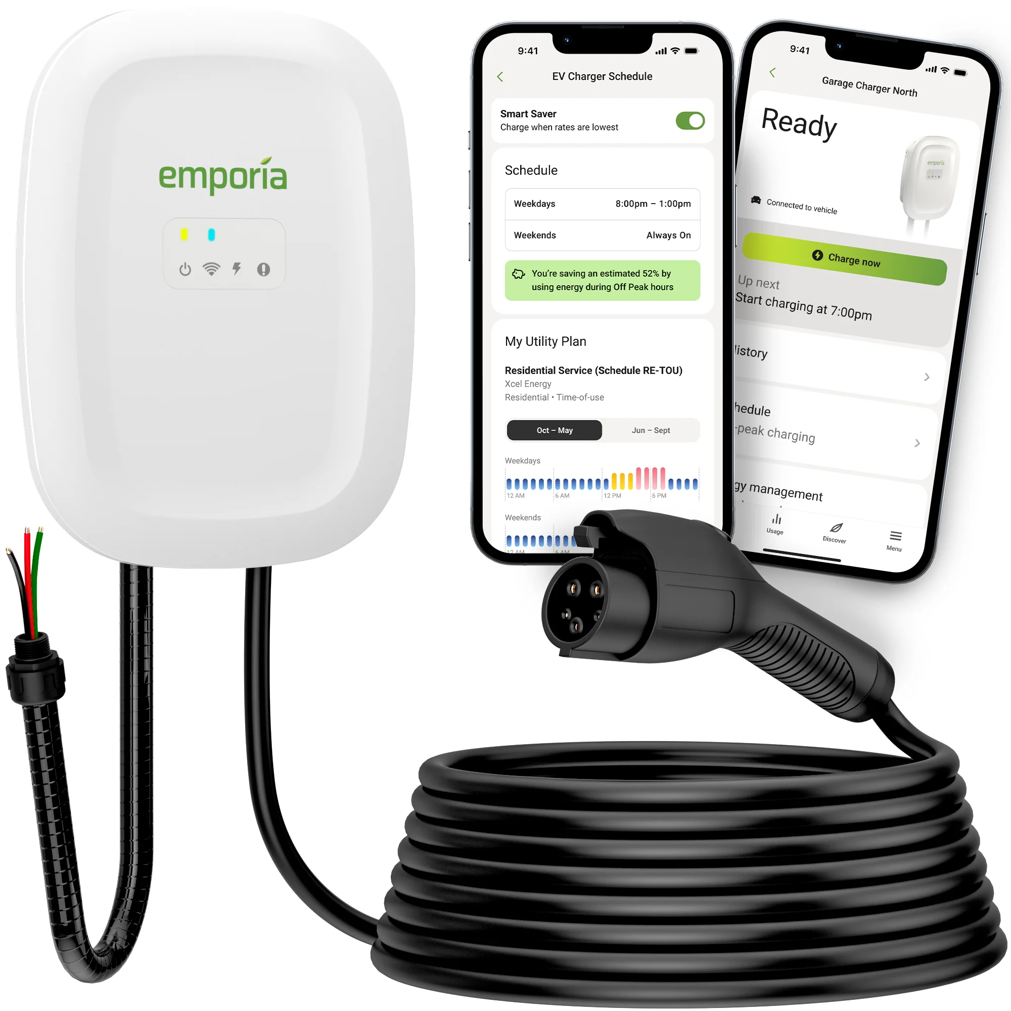 Emporia Classic Level 2 EV charger with smart energy monitoring